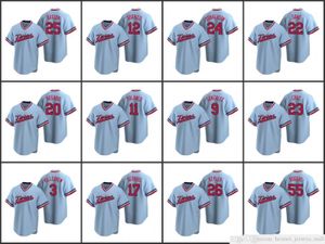 2021 Baseball mannen Josh Donaldson Jerseys genaaid Byron Buxton Miguel Sano Max Kepler Cooperstown Collection Road Men Women Jeugdkinderen