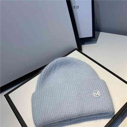 Gorro de lana para mujer, gorro de invierno de piel de conejo, cálido, 2021