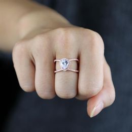 2021 Hermoso anillo en forma de cruz X con circonita blanca, gota pavimentada, compromiso de boda, anillos delicados nupciales para mujeres Lady Jewelr289w