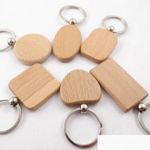 2021 Hêtre Porte-clés Fournitures de fête Spot Blank Porte-clés en bois massif en bois personnalisé Creative Vacances Petit cadeau Drop Livraison Dhvwz