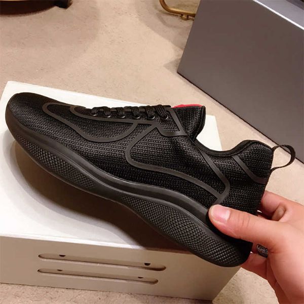 2022 Zapatillas de deporte de tela para bicicletas Zapatillas de deporte de diseñador para hombre Zapatos para correr Ajuste de goma Línea roja Malla con cordones Zapatos casuales para exteriores de calidad superior con caja 309