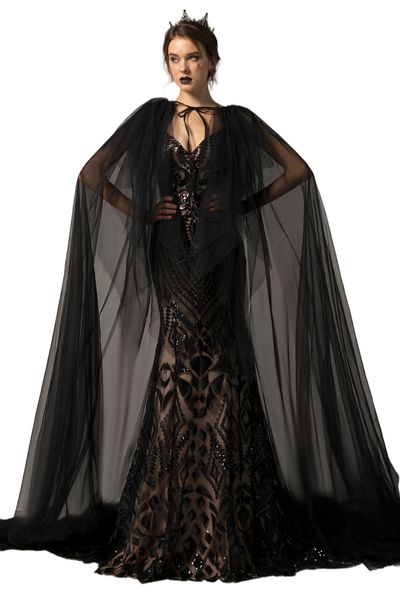 2021 Robes de mariée gothiques noires et nues robes de mariée sirène avec train détachable col en V trompette robe de mariée dentelle pailletée sur mesure