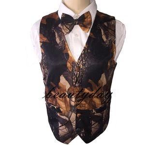2021 negro Camo Boy's Formal Wear chalecos de camuflaje baratos para boda fiesta niños niño chaleco pajarita ropa Formal personalizada M175S