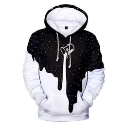 2021 Zwart gieten Melk STARRY PACK Emmer Men Hoodie 3D Tie geverfd Gedrukte plus maat Hooded Bluzy DLA par katoenen sweatshirt 4xl X01867567