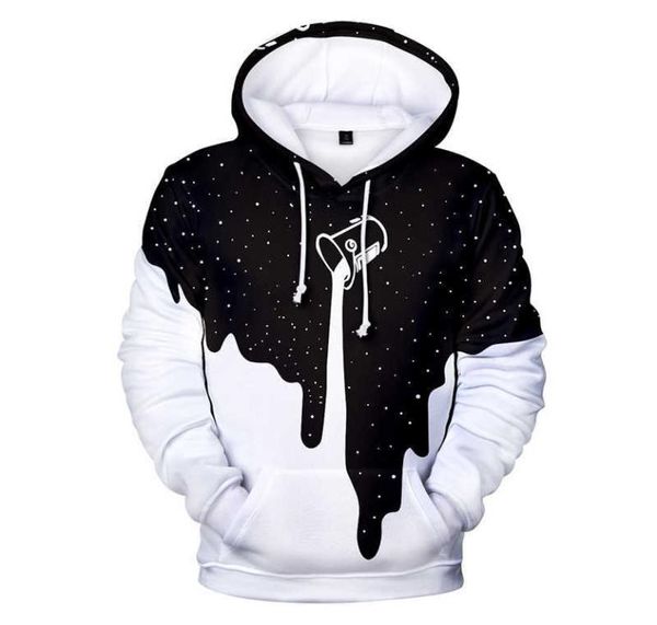 2021 Noir Versant Lait Étoilé Peinture Seau Hommes À Capuche 3D Tie Teint Imprimé Plus Taille À Capuche Bluzy Dla Par Coton Sweat 4XL X07992205