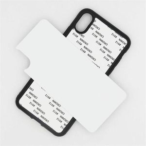 2021 Funda de sublimación 2D en blanco TPU + PC Fundas de teléfono con transferencia de calor Funda completa para iPhone 12 Mini 11 Pro Max para Samsung con inserciones de aluminio