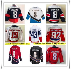 Jersey de hockey sur glace de Washington Alex Ovechkin Tom Wilson Dylan Strome Darcy Kuemper John Carlson T.J.Oshie Evgeny Kuznetsov Nicolas Aube-Kubel Anthony Mantha Protas Kid