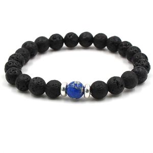 2021 Armband Zwart Lava Healing Balance Beads Reiki Boeddha Gebed Essentiële Oliffuser Bangle voor Dames Mannen