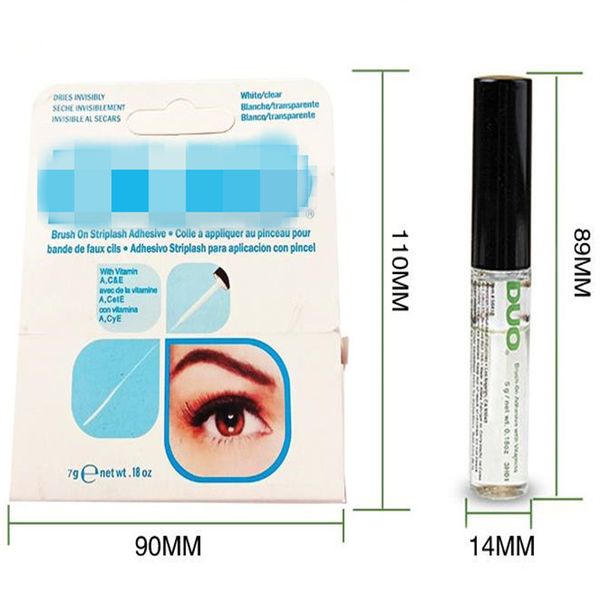 2021 Outils cosmétiques de marque Adhésifs pour cils Eye Lash Glue colles au pinceau vitamines blanc / clair / noir 9g Nouvelles Emballage Outil de maquillage DHL Ship