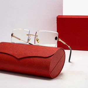 2021 Brand Fashion zonnebril voor vrouwen Men Designer Sun Glazen UV400 Classic Rimless