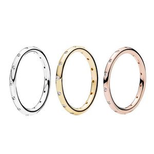2021 Gloednieuwe Simple Mode-sieraden Authentieke 100% 925 Sterling Silvergold Fill Cicle Finger Rings Eternity Women Wedding Band Ring Gift