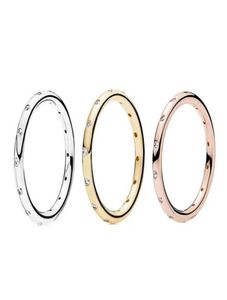 2021 Gloednieuwe Eenvoudige Mode-sieraden Authentieke 100 925 Sterling SilverGold Fill Cicle Vinger Ringen Eternity Vrouwen Wedding Band 2837767