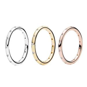 2021 Gloednieuwe Eenvoudige Mode-sieraden Authentieke 100% 925 Sterling SilverGold Fill Cicle Vinger Ringen Eternity Vrouwen Wedding Band 236r