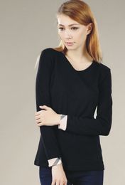 Brand New Women's T-shirts tops Slim Cotton 100% Femmes à manches longues pour Femme Mince Blanc Pure Tops Femme chemises