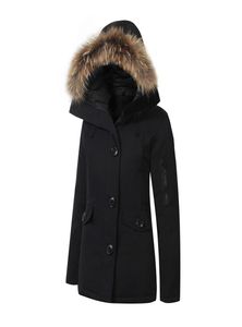 2021 Nuevo para mujeres impermeables y el abrigo de invierno de invierno tibio Montebello parka Ladi Fashion Real Raccoon Fur USA ET3536350