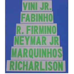 Ensemble de noms de football de l'équipe nationale du Brésil R FIRMINO, personnalisé, nom A-Z, numéro 0-9, imprimé, police de joueur de Football, patch258i, 2021