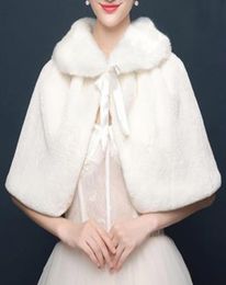 2021 Bridale Winter Warm Cape Fur Shawl Cloak Wedding Outerwear Bolero Wrap Cape Stole Women Jacket Coat Shrug For Farty Jurken BD4933495
