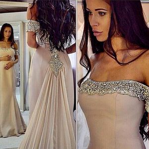 2021 Bruidsmeisje Jurk Bruiloft Feest Mode Lange Mermaid Hand Made Crystal Beading Sweetheart Chiffon Licht Roze Kleur Jurken Jurken Jurken