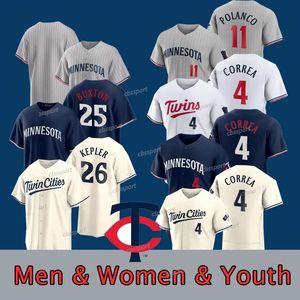 Tweeling Royce Lewis Honkbalshirts Minnesota 25 Byron Buxton Jersey Max Kepler Jorge Polanco Luis Arraez Jorge Lopez Jhoan Duran Carlos Correa Joe Ryan Nick Gordon