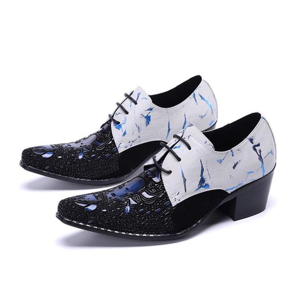 2021 Style d'affaires talons hauts hommes chaussures habillées mode homme chaussures en cuir Social Sapato mâle Oxfords chaussures de mariage Zapatos Hombre