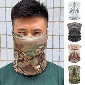 2021 Camouflage BALACLAVA FACE SCARF CIRILLING Hunting Army Bike Militaire Helm Liner Tactische Airsoft Cap Y1229