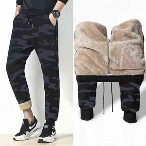 2021 Camouflage Casual Plus Size 8XL-broek Mens Winter Warm Trekkoord Harembroek Camo Jogger Broek Fleece Sweatpants G0104