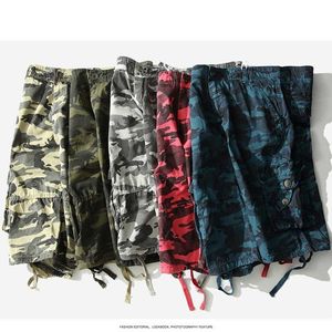 2021 Casual Heren Shorts Fitness Running Sports Camouflage Rits Pocket X0705
