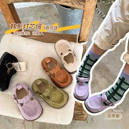 2021, zapatos de tabla para niños, zapato individual de pana, Color sólido, Retro, Velcro, zapatos informales para niños y niñas, zapatos informales de otoño G1025