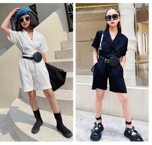 2021 Kinderkleding Sets Chic Designer Kleding Meisjes Taille Taille Slimming Jacket Koreaans Dragen Summer Fashion Past