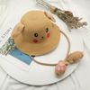 2021 chapeau de paille pour enfants mignon créatif de lapin oreille bouchon bouchon de bébé chapeau de dessin animé de printemps et d'été