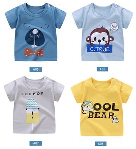 2021 Childrens Tshirt Shortsleved Pure Cotton Boy Baby Cartoon Shortsleved Girl Summer Korean Singleshirt Childrens kleding