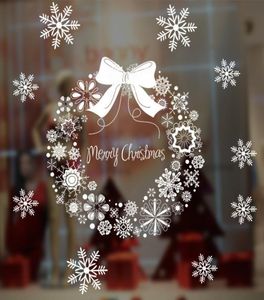 2021 Décoration de Noël Glue étanche Garland Garland Verre PVC Fenêtre électrostatique Grande Snow Flake Mur Sticker NAVIDAD NOEL Y2638664