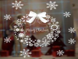 2021 Kerst Decoratie Lijm Waterdichte Guirlande Glas Pvc Elektrostatisch Raam Grote Sneeuwvlok Muursticker Navidad Noel Y3092042