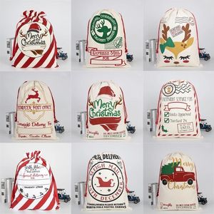 Bolsa de regalo de Navidad para niños, saco con cordón de algodón de Papá Noel, bolsa de almacenamiento para dulces, decoración grande para fiesta de juguetes, 2022