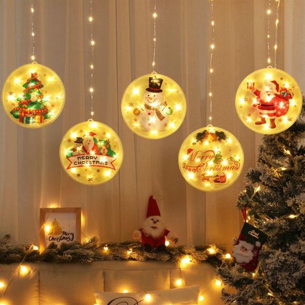 2021 Noël LED Lanterne décorative Étoile Lumière pour la disposition de la pièce à la maison Ornements Arbre de Noël Père Noël Veilleuse Noël Pendan242k