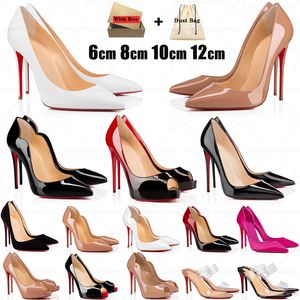 2024 Red Sole Heels Designers Dames High Heel Luxurys Platform Peep-Toes Sandalen Sexy Pointed Toe Red Sole 6 cm 8cm 10 cm 12 cm met doos 35-43