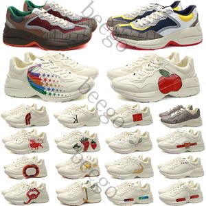 Designer Rhyton Paris Chaussures de luxe Multicolor Sneakers Hommes Femme Trainers Vintage Chaussures plate-forme Strawberry Mouse Bouth Shoe for Sneaker Trainer Womens Mens