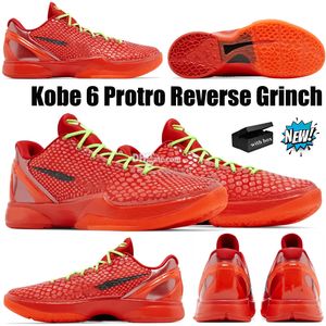 Basketbalschoenen Zoom Mamba 6s Kobes 6 Protro Reverse Grinch rode sportschoen Trainner sneakers