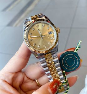 Reloj de lujo de diseñador clásico 2021, adorno de diamantes de 36 mm, cinco colores, automático mecánico, correa de acero inoxidable