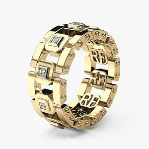 Bague de mariage classique pour hommes et femmes, anneau d'éternité, roue carrée, Style RF, bijoux CZ, 2021