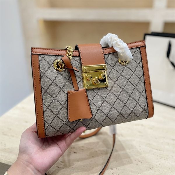 Diseñador Crossbody Wallet Tote Bag Monedero Cadena Broche de bloqueo Satchel Shoulder Square Lock Letras dobles Clutch Flap Monederos Carteras Luxurys Bolsos de mujer Bolsos