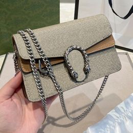 2021 classique luxe marque de mode sac à bandoulière portefeuille vintage dame en cuir marron mini 17 cm sac à main designer chaîne ceinture en gros