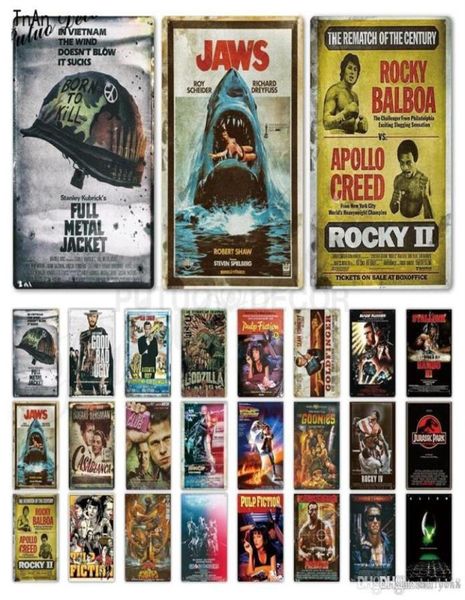 2021 Classic Movie Metal Signs Affiche Affiche Signe de traction Plaque Retro Film Vintage Vintage Mur pour Bar Pub Club Man Cave Store Art Home Kitch8637240