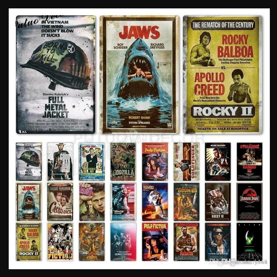 2021 Classic Movie Metal Signs Wall Poster Tin Sign Plaque Retro Film Vintage Wall Decor for Bar Pub Club Man Cave Store Home Signs 20x30cm WHT0228