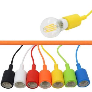 2021 Kleurrijke Edison Moderne hanglampen Vintage Siliconen Bulb Socket Suspensie Licht E27 Dropverlichting Creatieve DIY Lamphouder