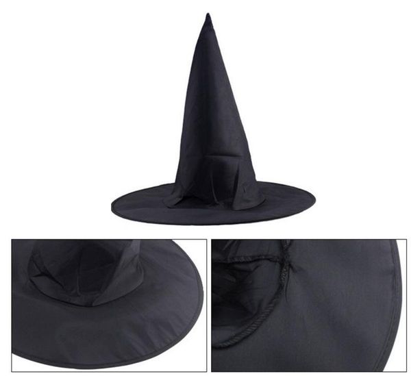 2021 gorra de cosplay de la bruja sombrero puntiagudo negro suministros de Navidad juego de Halloween para niños y adultos