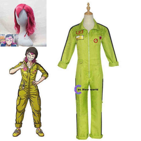 2021 disfraz Kazuichi Souda monos de Cosplay Danganronpa 2 mono adulto Unisex Halloween carnaval fiesta disfraces Anime peluca J220720