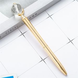 2021 Creative Globe Modellering Metalen Pen Student Leraar Schrijven Ballpoint Pens Office Decompression Gift DHL