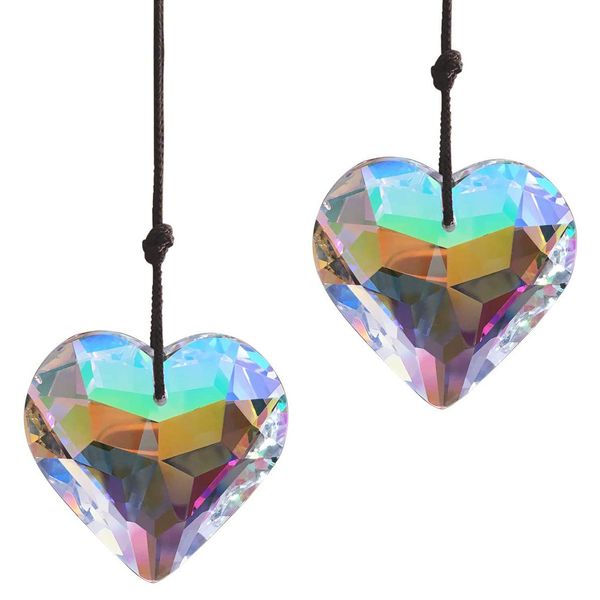 2021 cristal coeur prisme pendentif lampe pendentif Suncatcher prisme pendentif décoratif arc-en-ciel