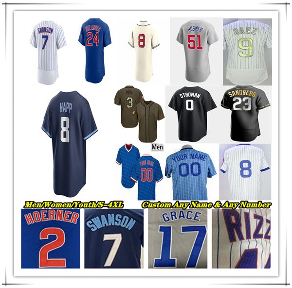 Maillot de baseball Wrigleyville Marcus Stroman Marcus Stroman Nick Madrigal Christopher Morel Eric Hosmer Matt Mervis Tucker Barnhart Ron Santo Mark Grace Sandberg